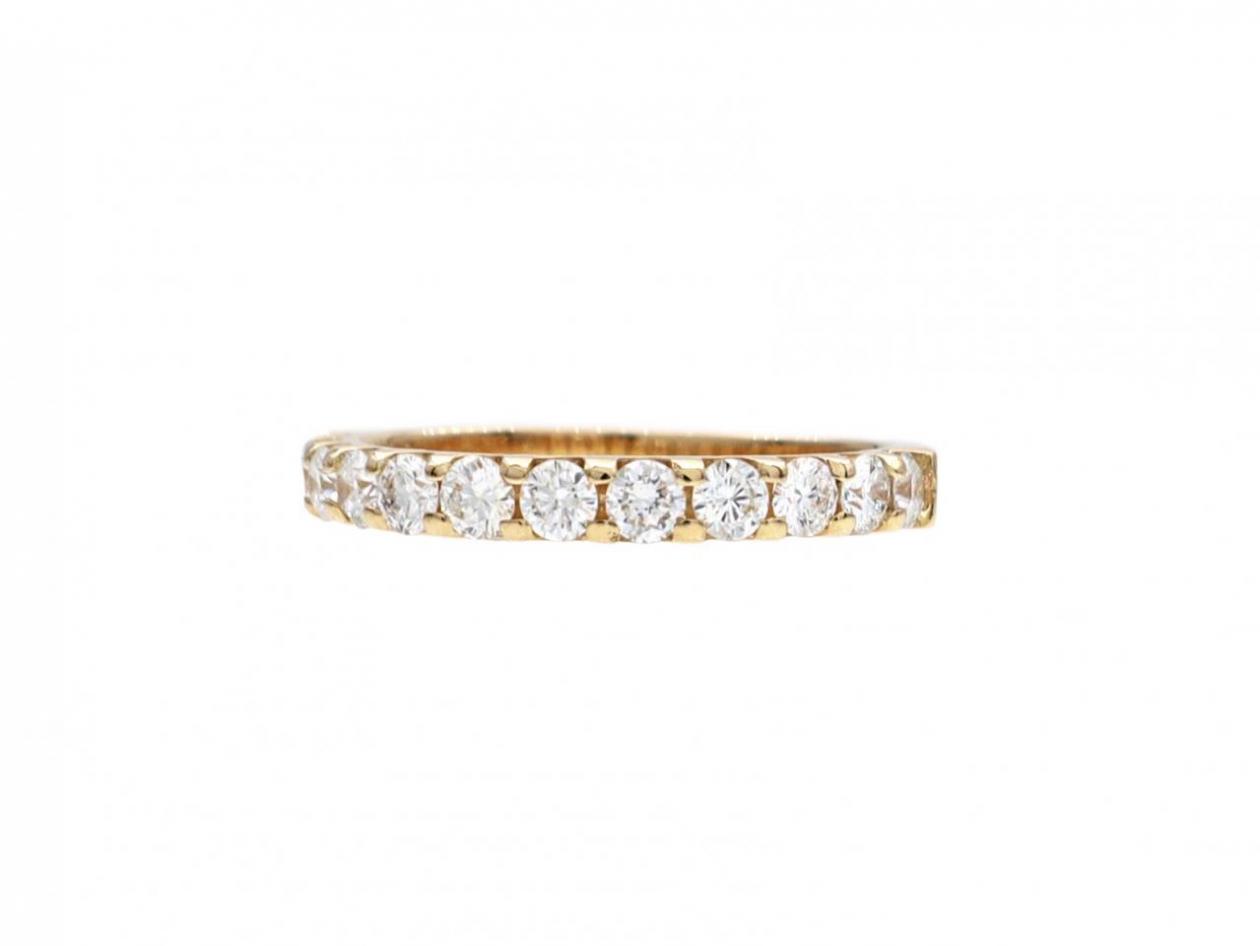 18kt yellow gold diamond set half eternity ring