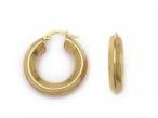 Vintage Italian 14kt yellow gold textured chevron hoop earrings