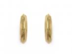 Vintage Italian 14kt yellow gold textured chevron hoop earrings