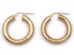 Vintage 10kt gold incised hollow hoop earrings