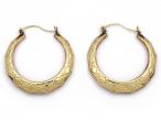 Vintage 10kt yellow gold creole hoop earrings