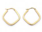 14kt yellow gold squared cushion hoop earrings