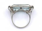 Art Deco East to West aquamarine and diamond cocktail ring