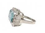 Art Deco East to West aquamarine and diamond cocktail ring
