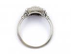 Art Deco diamond and sapphire square target ring in platinum