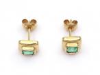 18kt yellow gold and emerald stud earrings
