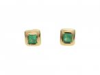 18kt yellow gold and emerald stud earrings