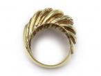 Retro 14kt Yellow Gold Bombe Textured Wave Ring