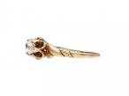 Antique carved solitaire engagement ring in 14kt yellow gold