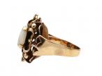 Retro woven gold and precious opal dress ring in 14kt yellow gold