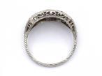 Art Deco diamond three row ring in platinum