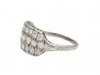 Art Deco diamond three row ring in platinum