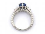 Vintage synthetic star sapphire and diamond ring in platinum
