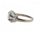 Art Deco diamond and sapphire fancy cluster ring in platinum