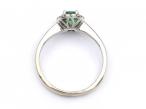 Vintage emerald and diamond oval cluster ring in 14kt white gold