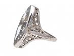 Vintage Marquise Aquamarine Cocktail Ring in 14kt White Gold