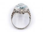 Vintage Marquise Aquamarine Cocktail Ring in 14kt White Gold