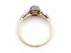Antique diamond solitaire engagement ring in platinum and gold