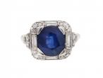 Art Deco sapphire and diamond square cluster ring