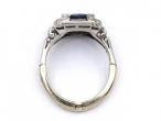 Art Deco sapphire and diamond square cluster ring