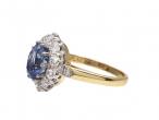 Edwardian Ceylon sapphire and diamond coronet cluster ring