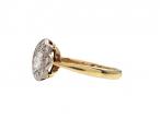 Antique diamond flower cluster ring in 18kt yellow gold