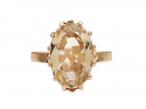 Retro elongated oval citrine dress ring in 14kt gold