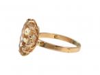 Retro elongated oval citrine dress ring in 14kt gold