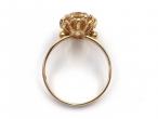 Retro elongated oval citrine dress ring in 14kt gold