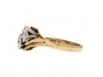 1980s diamond two stone ring in 18kt yellow gold