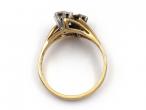 1980s diamond two stone ring in 18kt yellow gold