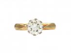 Vintage 1.15ct diamond solitaire engagement ring in 18kt yellow gold