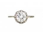 Edwardian diamond solitaire engagement ring in platinum