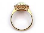 Antique Opal & Diamond Oval Cluster Ring in 18kt Yellow Gold