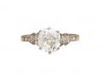 Edwardian 1.46ct Old Mine cut diamond solitaire ring