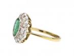 Art Deco style emerald and diamond cluster ring