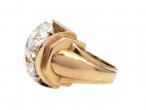 French two stone tank ring in 18kt yellow gold