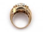 French two stone tank ring in 18kt yellow gold