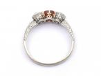 Edwardian ruby and diamond three stone ring in platinum