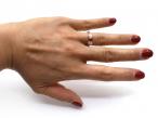 Edwardian ruby and diamond three stone ring in platinum