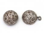 Antique chaised sterling silver pomander pendant