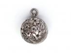 Victorian sterling silver floral pomander pendant