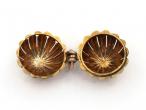 Antique 9kt yellow gold radiating ribbed pomander pendant