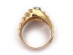 1940s French diamond set terraced swirl ring in yellow gold