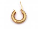 Vintage 9kt yellow gold textured SINGLE hoop earring