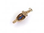 Vintage blue genie in a lamp charm in 9kt yellow gold