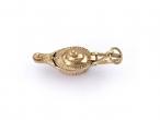 Vintage blue genie in a lamp charm in 9kt yellow gold