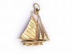 Vintage Irish sail boat charm in 9kt yellow gold