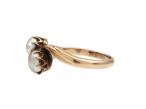 Antique freshwater pearl 'Toi et moi' twist ring in gold