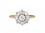 Vintage diamond coronet cluster engagement ring